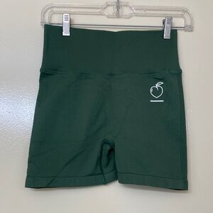 Green High-Waisted Biker Shorts